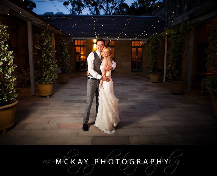 Night shot in the courtyard Carla Tim Wedding 