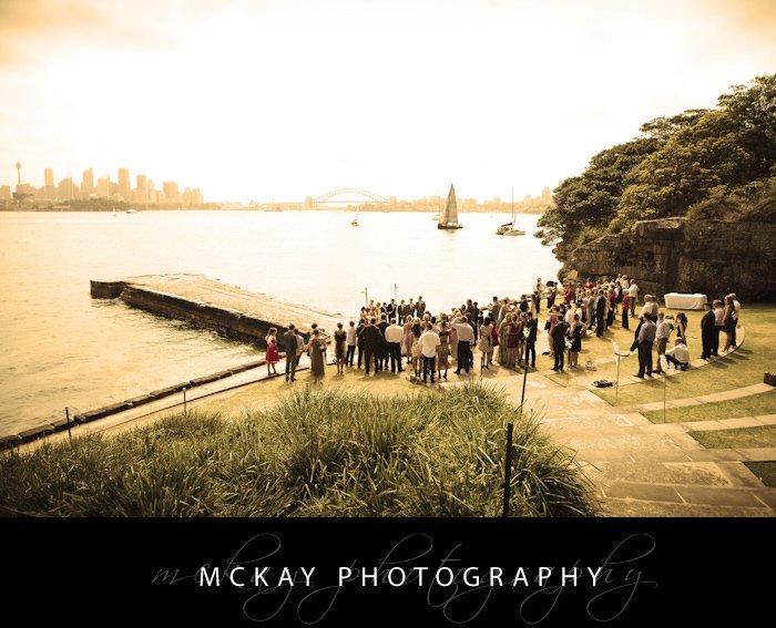 Bradleys Head wedding ceremony Sophie Andy Wedding Photography