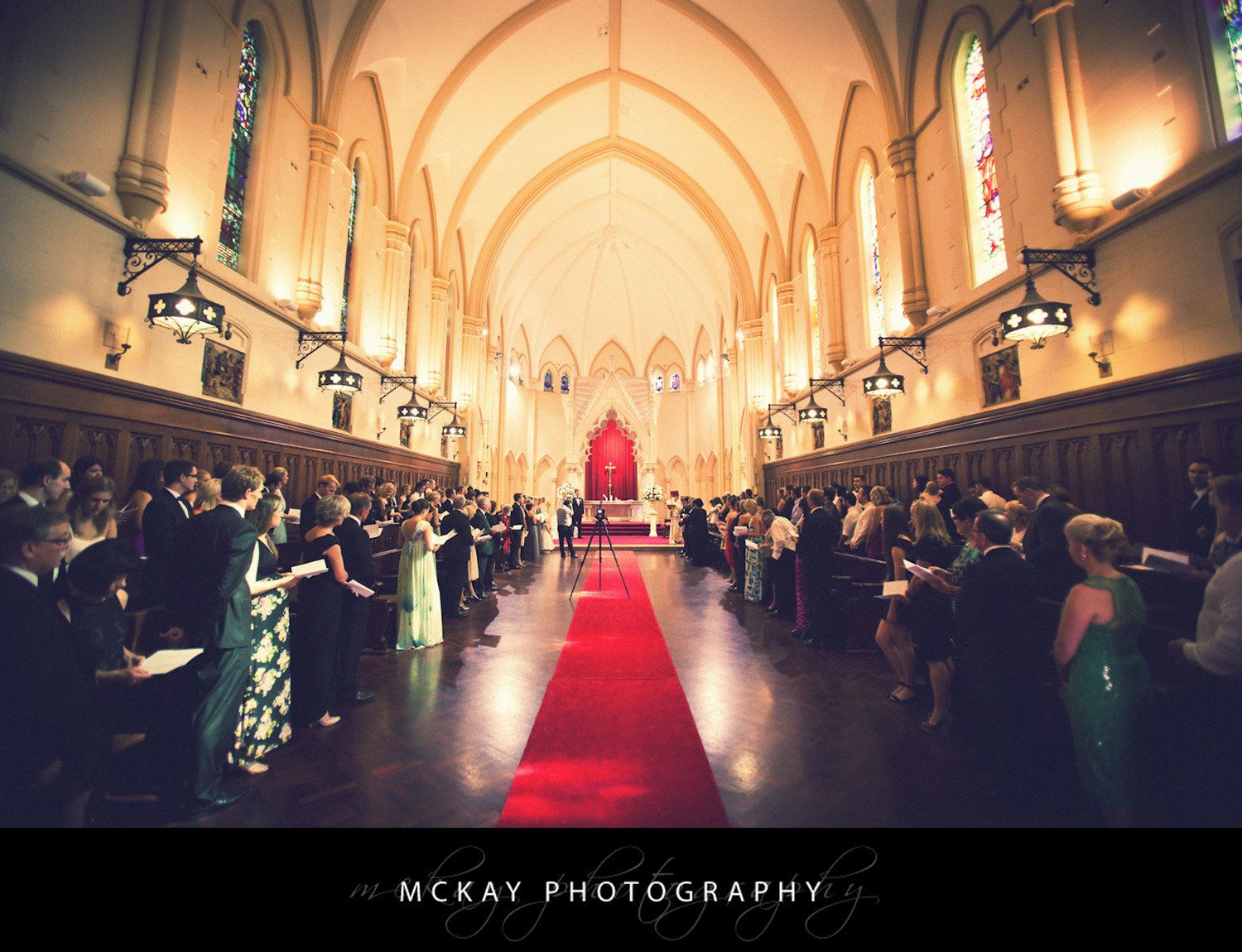 Wide angle photo of Cerretti Chapel Kate David Wedding 