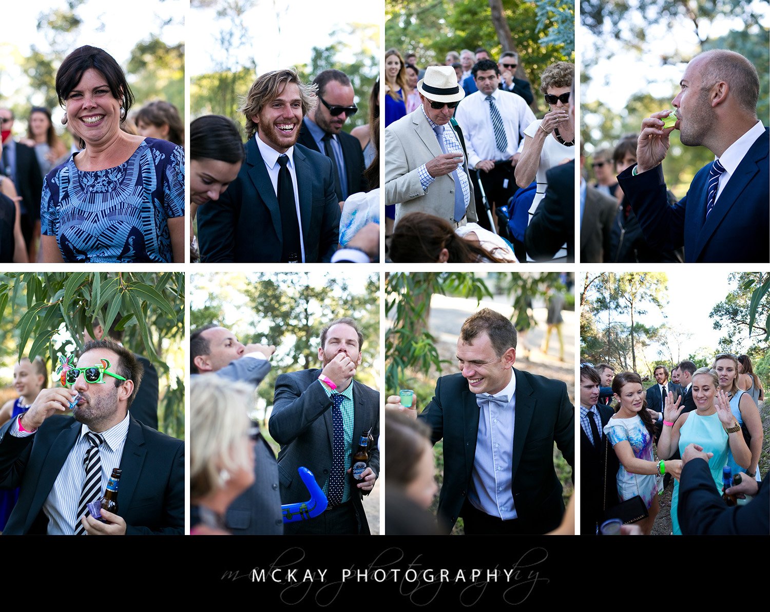 Compulsory shots before boarding the Pontoon Jess Peter - Clarkes Point Reserve wedding