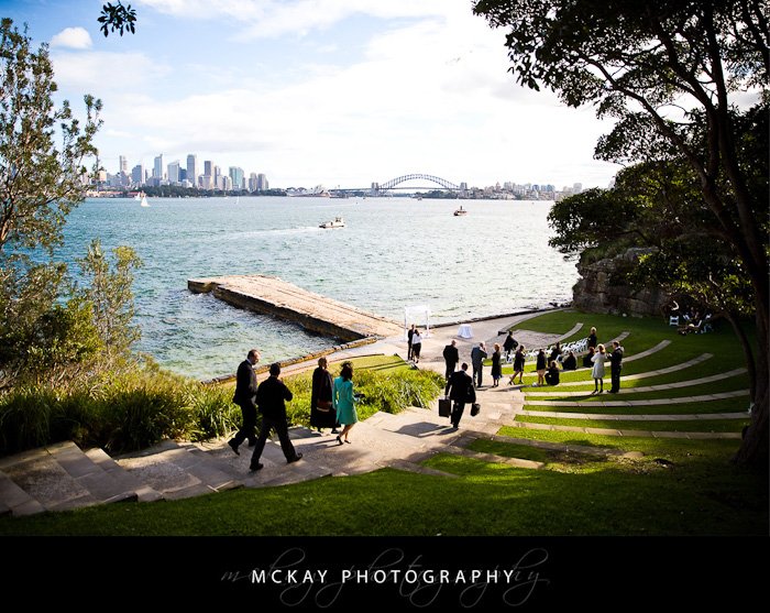 Wedding guests arriving at Bradley's Head Mary Ryan wedding