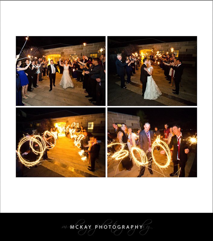 An awesome sparkler exit was a great finish to the night Vicki Justin St Thomas North Sydney wedding