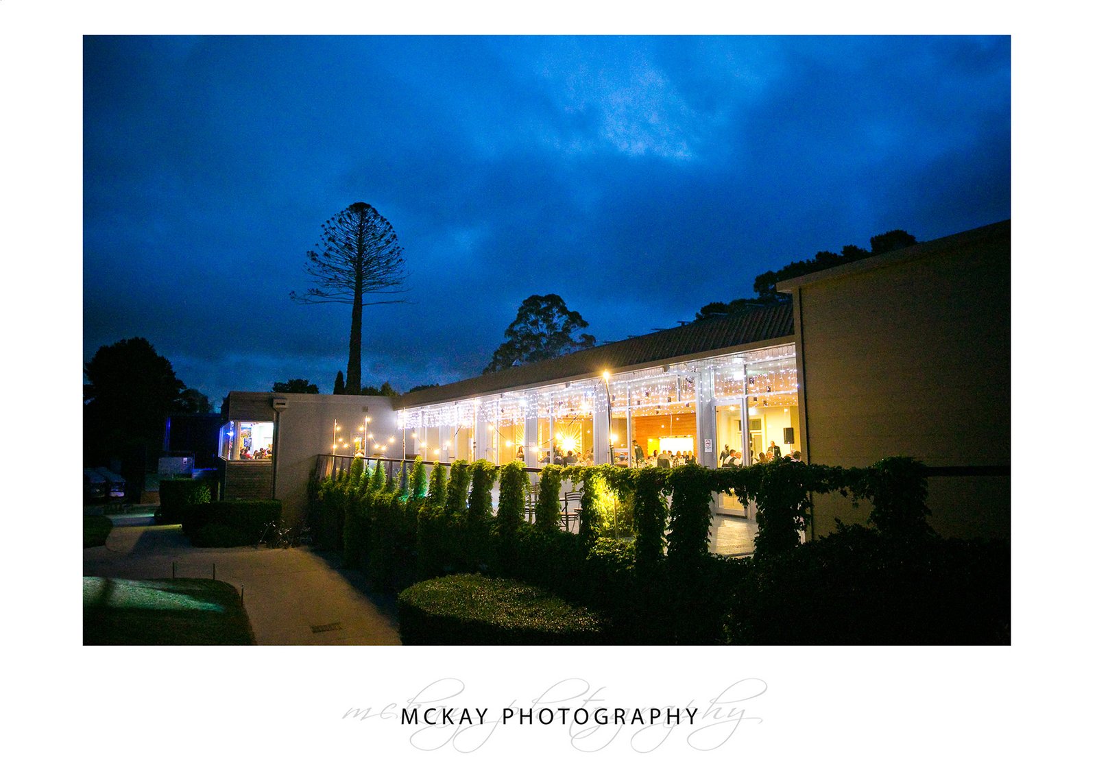Gibraltar Hotel wedding at night